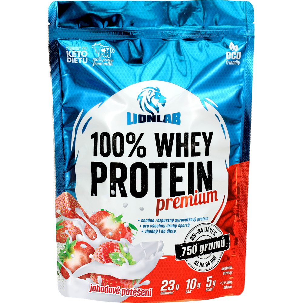 100 % Whey Protein - 750 g, jahodové potěšení